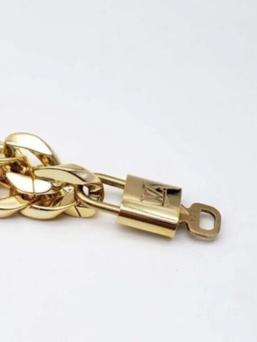 Gold-Plated Necklace with Authentic Louis Vuitton Padlock
